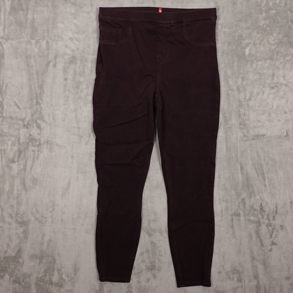 Spanx jean-ish ankle leggings women's extra large burgundy brandywine